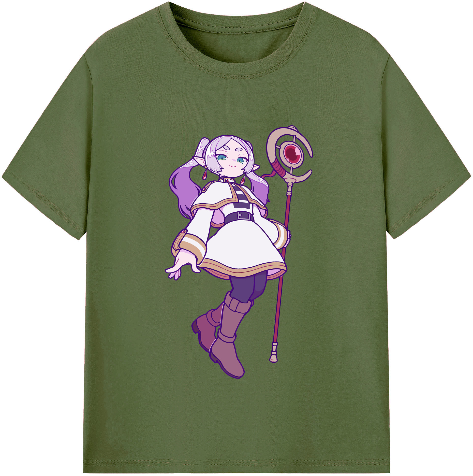 （画像用） 葬送のフリーレン Frieren 綿100％半袖Tシャツ（フロントプリント）